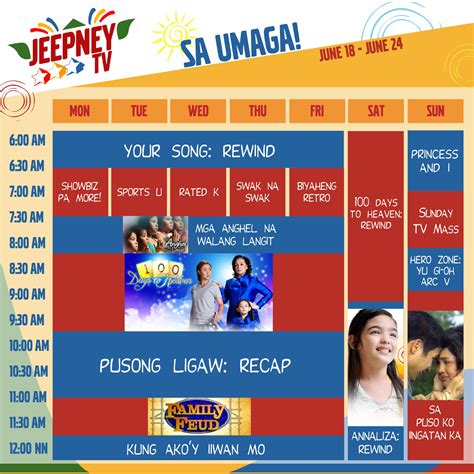 jeepney tv schedule.